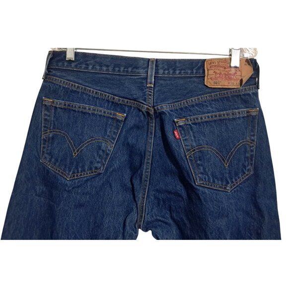 Levis 501 Jeans Mens 36x36 (33x32) Dark Button Fly Original Vintage 2000s - Picture 1 of 11